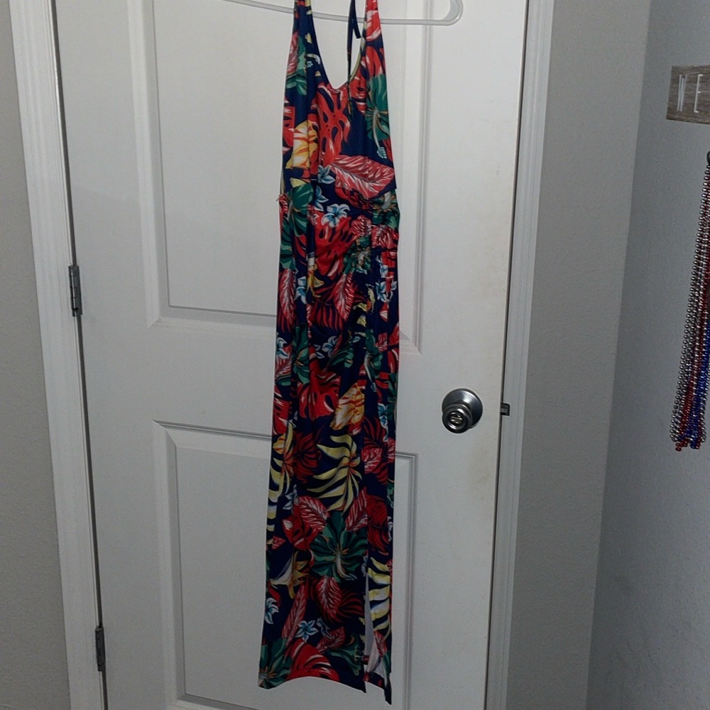 SHEIN slit Hawaiian print dress